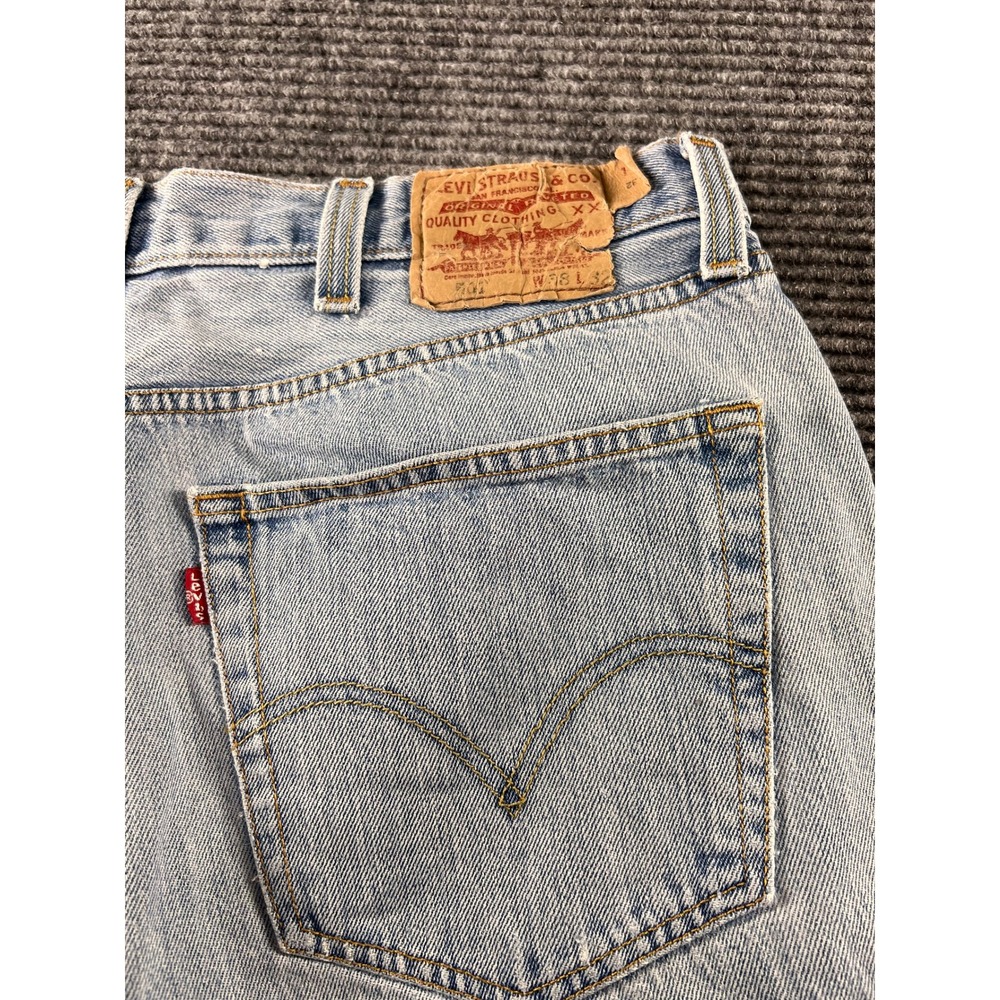 Vintage Levis 501 XX Jeans Mens 32x29 Light Wash USA Distressed Button Fly Denim - Picture 8 of 16